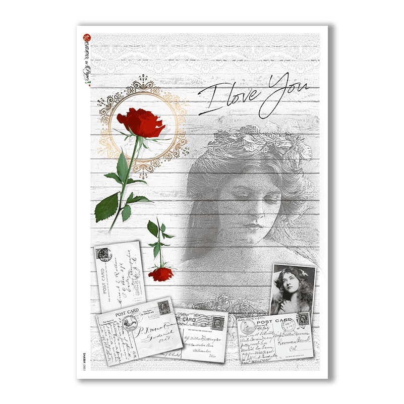 Shabby Rice Paper For Decoupage - Paper (1200x1372), Png Download