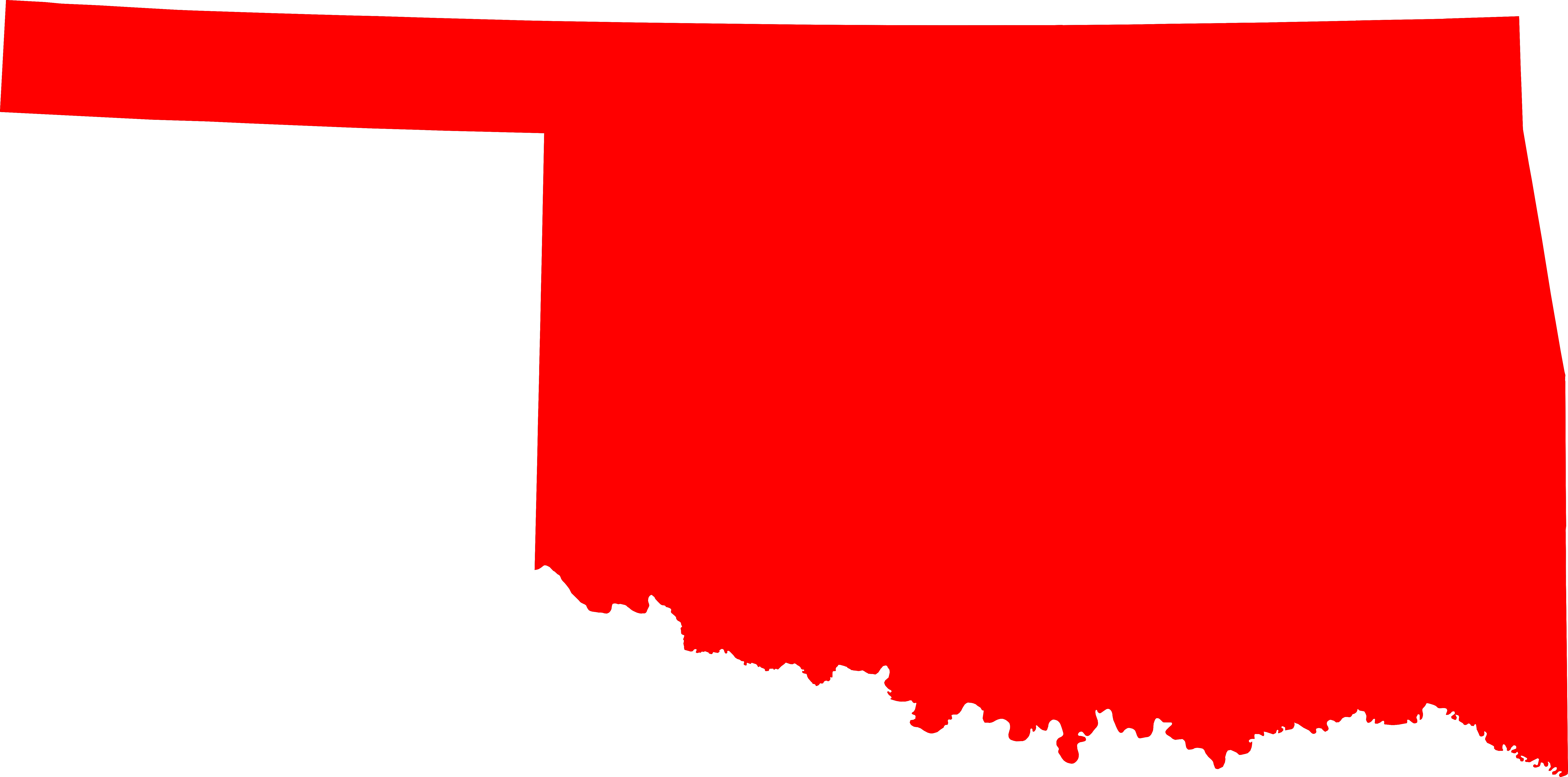 Map Of Oklahoma Highlighting Oklahoma County - State Of Oklahoma (7730x3832), Png Download