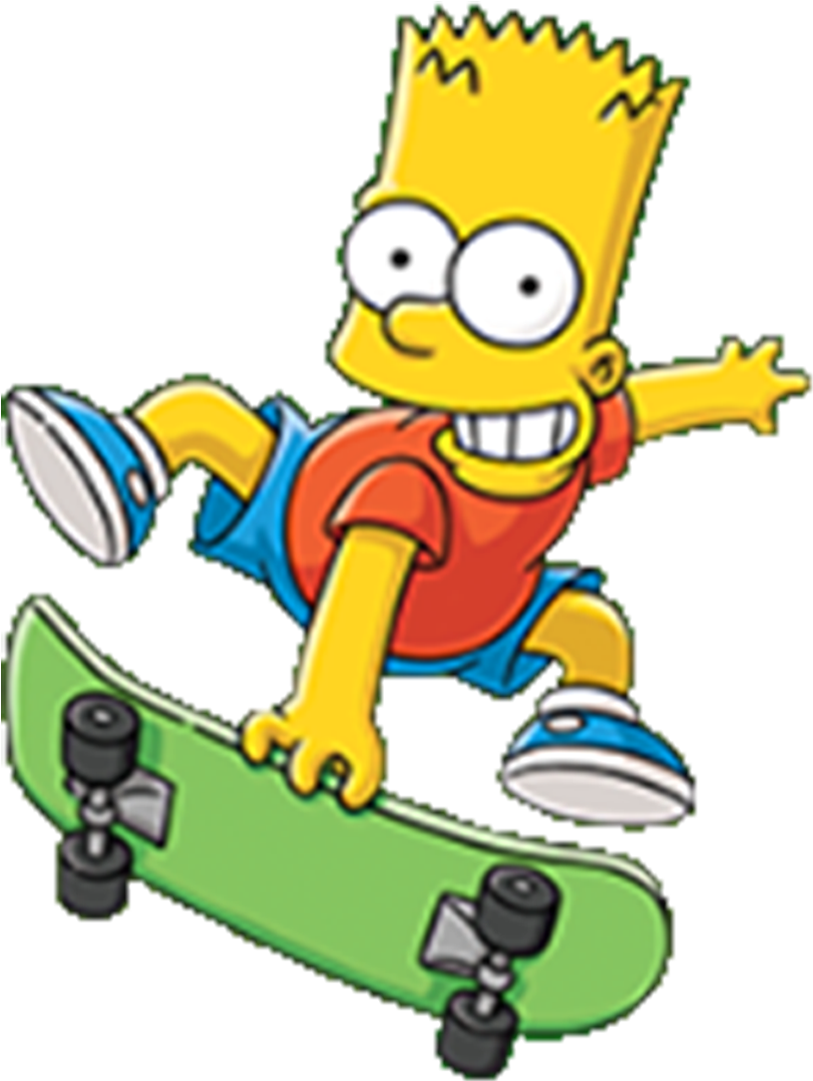 Crusty The Clown Png - Bart Simpson De Skate (1080x1080), Png Download