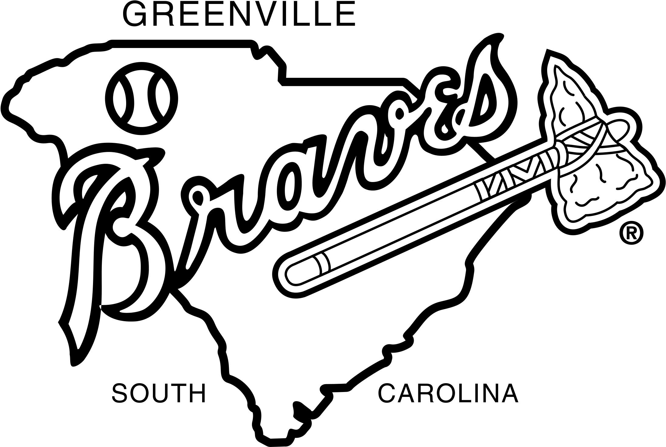Greenville Braves Logo Png Transparent - Navy And Red 20" Titanium Sports Necklace (2400x2400), Png Download