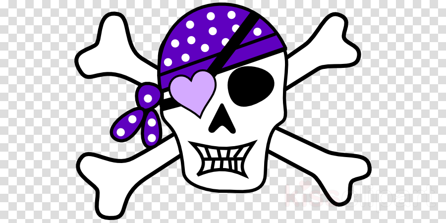 Download Girl Pirate Skull Clipart Piracy Skull And - Pirate Ship Skull Clip Art (900x450), Png Download