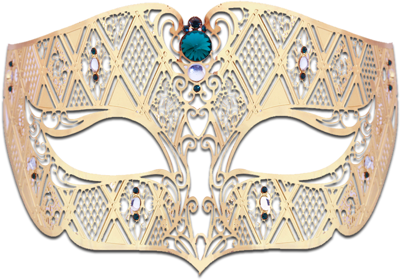 Gold Series Diamond Design Laser Cut Venetian Masquerade - Mask (854x603), Png Download