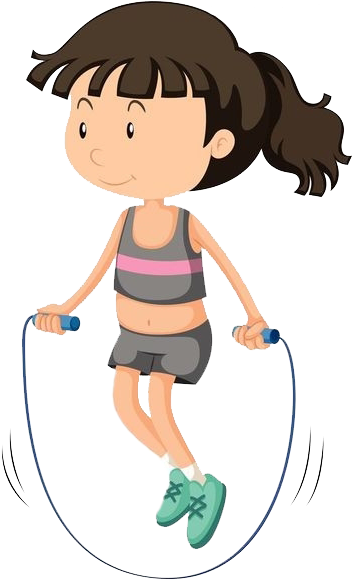 Black And White Free Clipart Jump Rope - Healthy Sick Clipart (600x600), Png Download