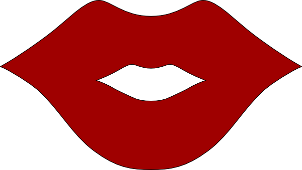 Lips Clipart Silhouette - Red Lips Clipart (600x339), Png Download