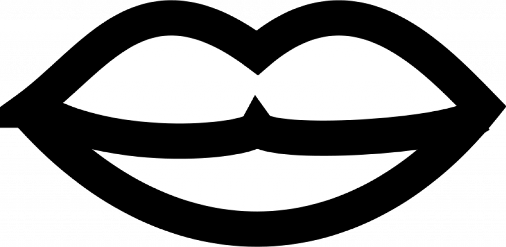 Lips Black And White Cartoon Lips Clipart Free Download - Lips Black And White (1023x500), Png Download