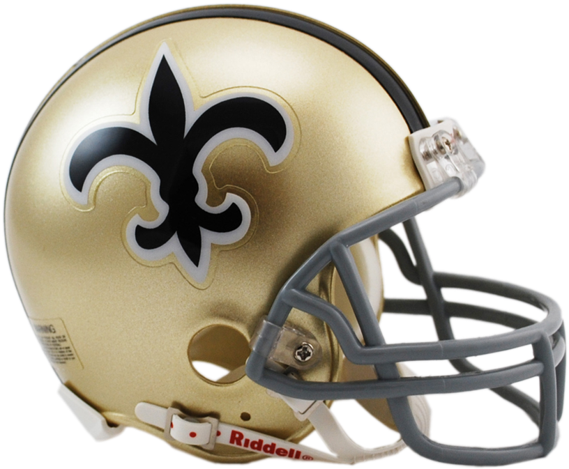 Riddell Nfl Throw Back Mini Helmets - Saints Football Helmet (900x812), Png Download