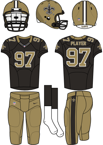 New Orleans Saints Uniform - Seattle Seahawks Home Jersey (355x500), Png Download