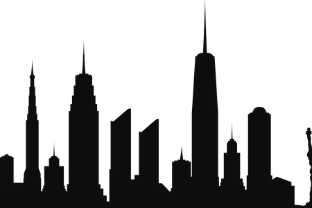 Simple New York Skyline Silhouette - Silhouettes Of New York City Skyline (450x300), Png Download
