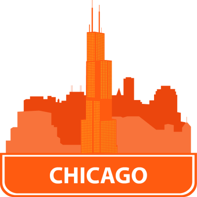 Chicago Skyline Clip Art - Chicago Clipart Png (399x400), Png Download