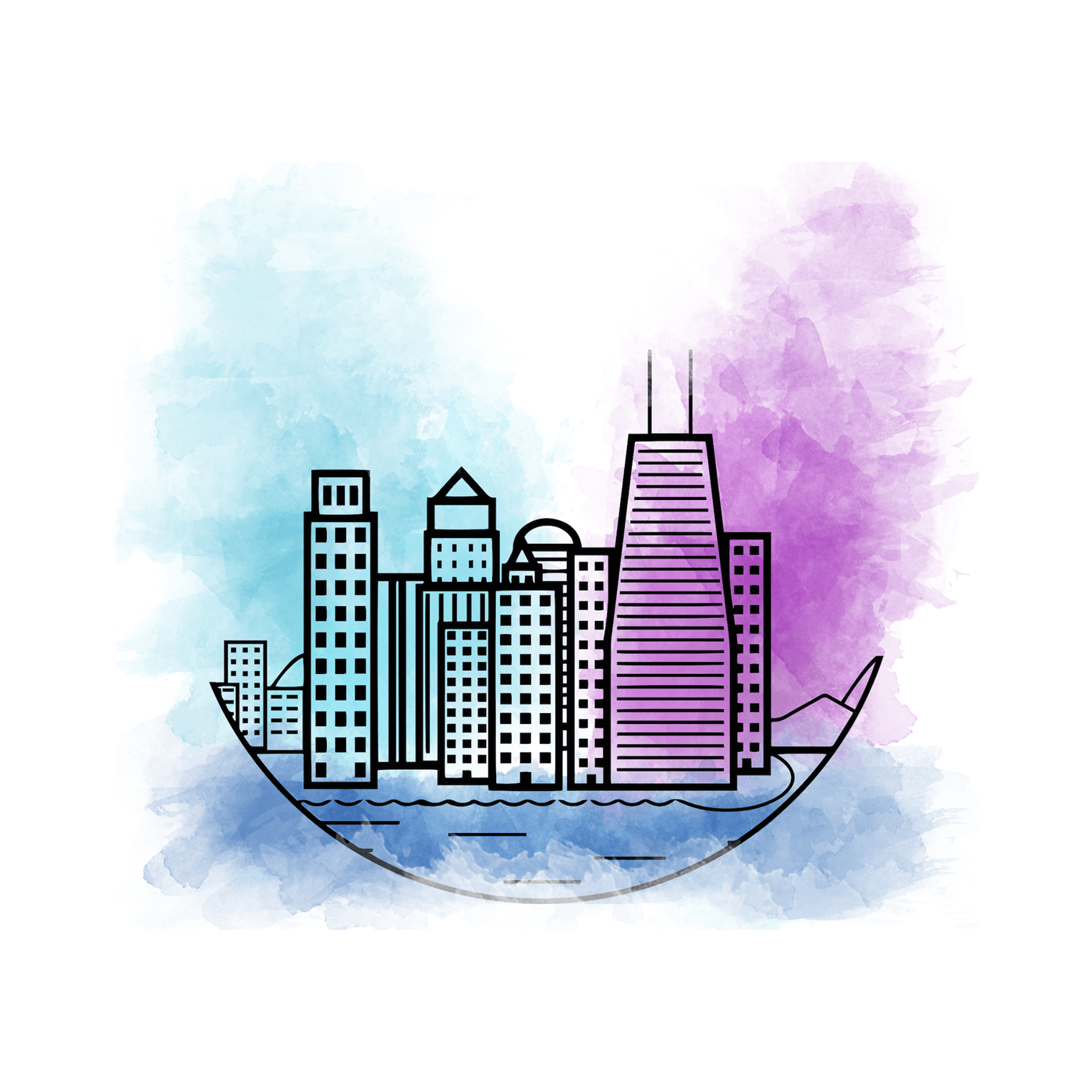 Chicago Skyline Chicago Skyline Temporary Tattoo Momentary - Chicago (1400x1400), Png Download