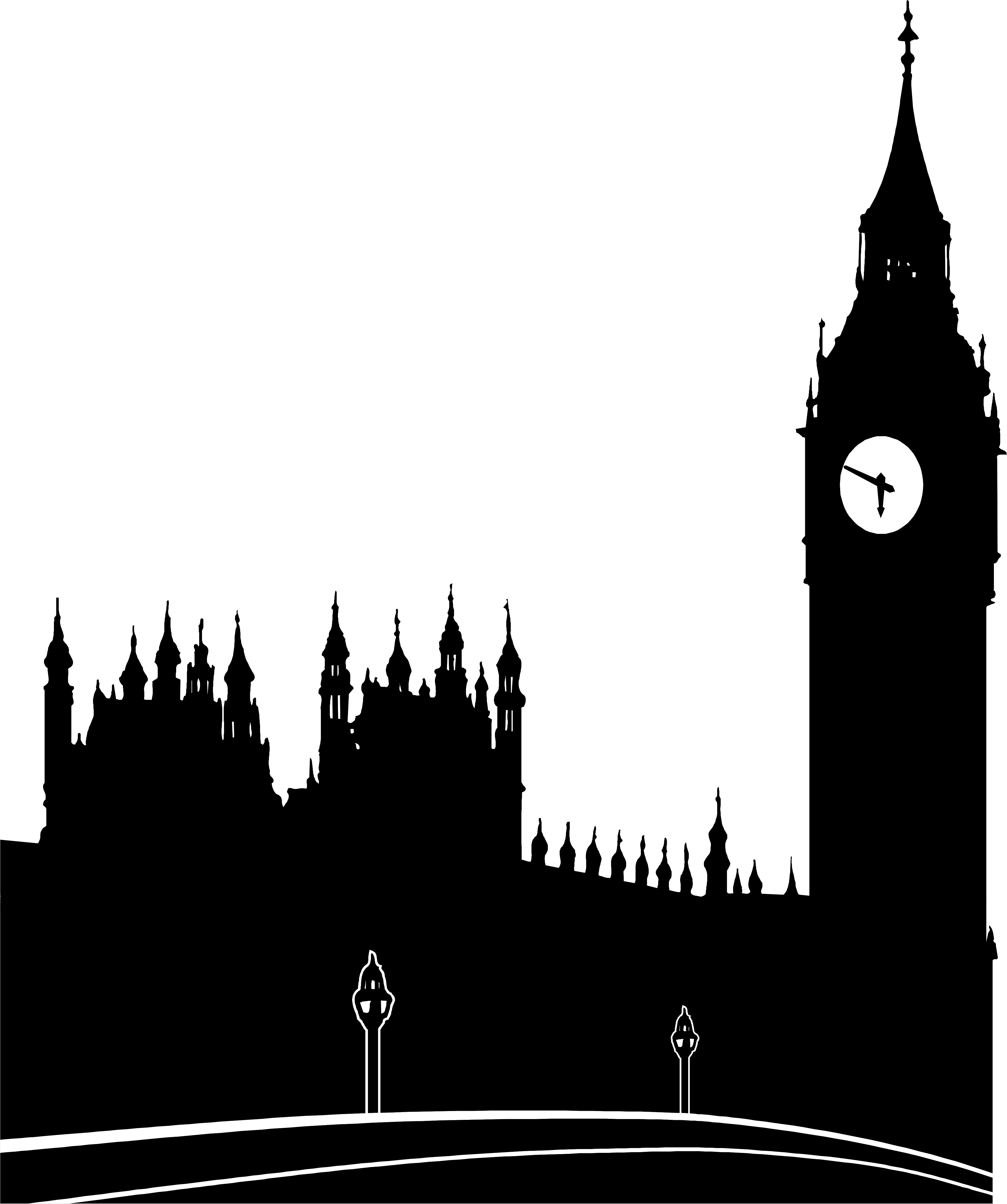 Illustration Of A Silhouette Of London And Big Ben - London Big Ben Silhouette (958x1146), Png Download