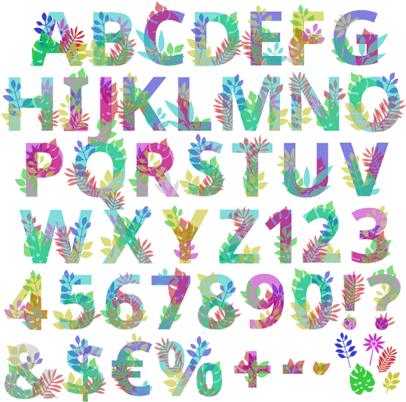 Overlay Flowers Font - Craft (595x609), Png Download