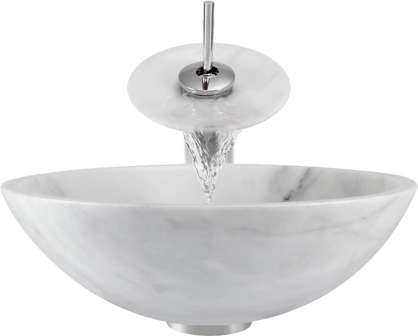 Sink Png Transparent Image - Mr Direct 850-white Granite Vessel Sink Chrome (1000x800), Png Download