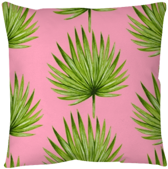 Watercolor Tropical Palm Leaves Seamless Pattern (400x400), Png Download