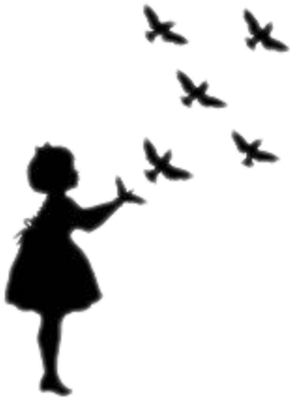 Ftestickers Child Girl Butterflies Silhouette Shadow Birds Full Size Png Download Seekpng