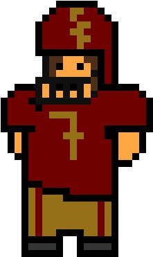 49ers Pixel Man - Cartoon (370x550), Png Download