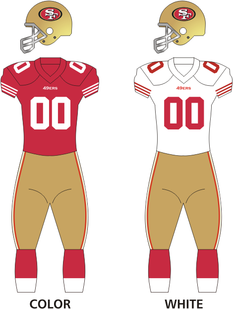49ers Uniforms12 - Football Uniforms (1100x656), Png Download