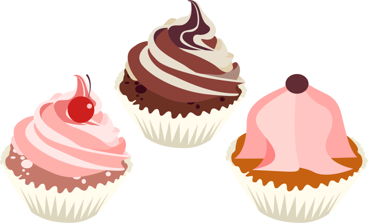 Cupcake Cupcake Icon Dessert Flat Pastry B - Cup Cakes Png (544x340), Png Download