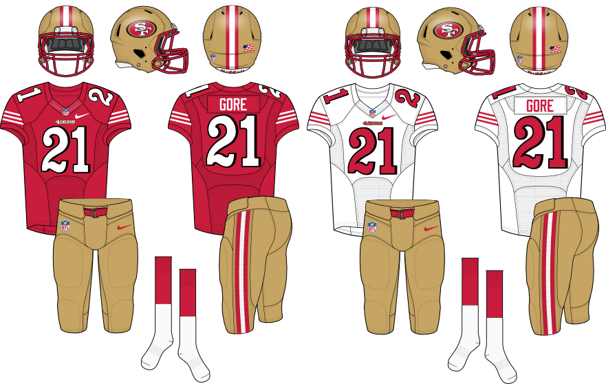 49ers - Oakland Raiders 1960 Uniform (881x558), Png Download