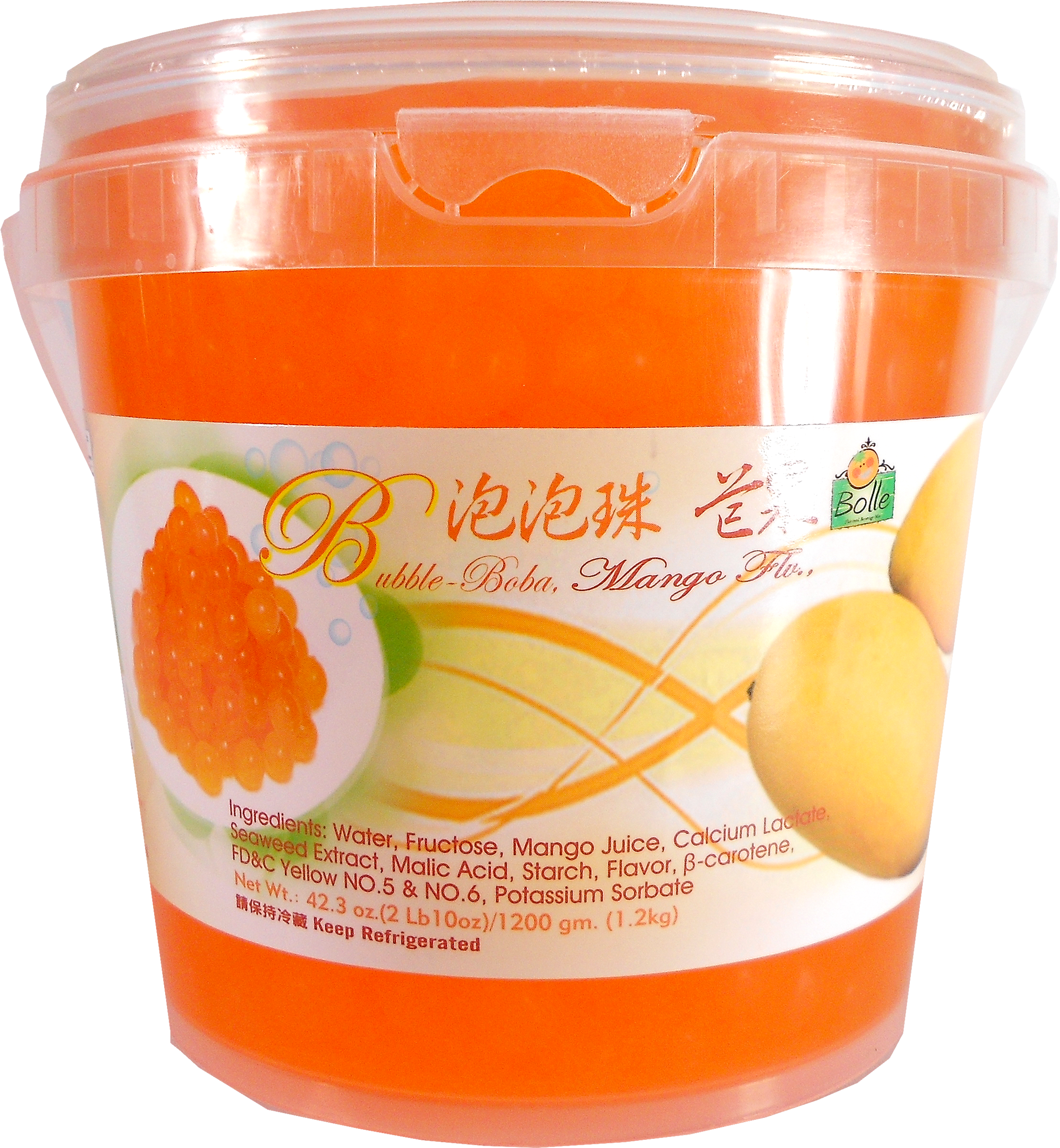 Bolle Mango Popping Boba Pearls - Bolle Mango Popping Boba Pearls 42.3 Oz. (2 Lbs. 10 (2844x3000), Png Download
