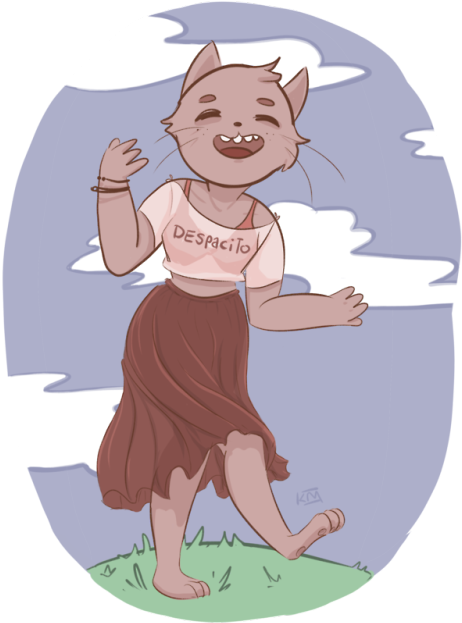 Just In Case You Needed A Despacito Cat, I Drew You - Cat (500x663), Png Download