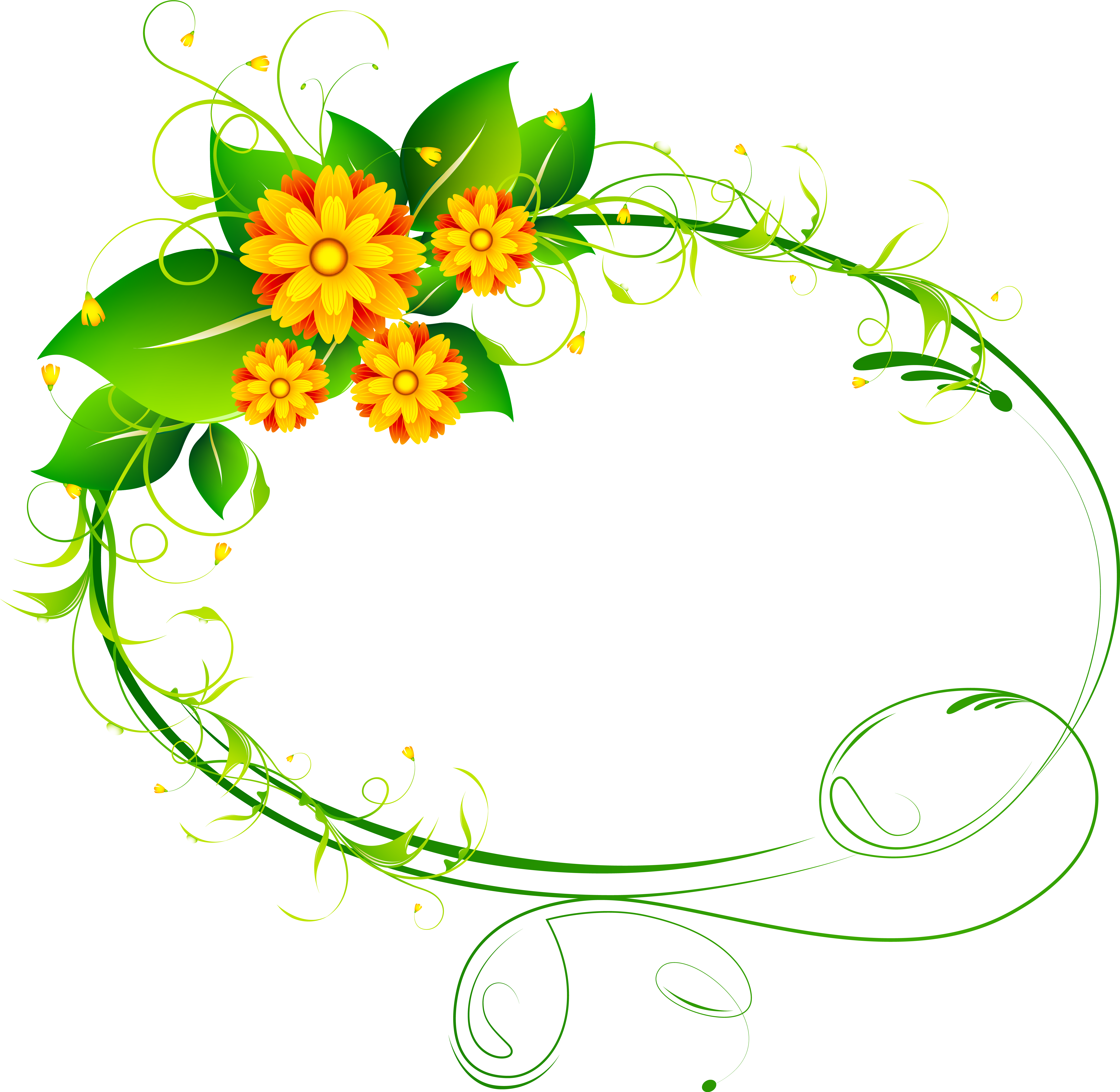 Flower Tree, Flower Prints, Art Images, Clip Art, Moldings, - Oval Flower Frame Png (6126x5971), Png Download