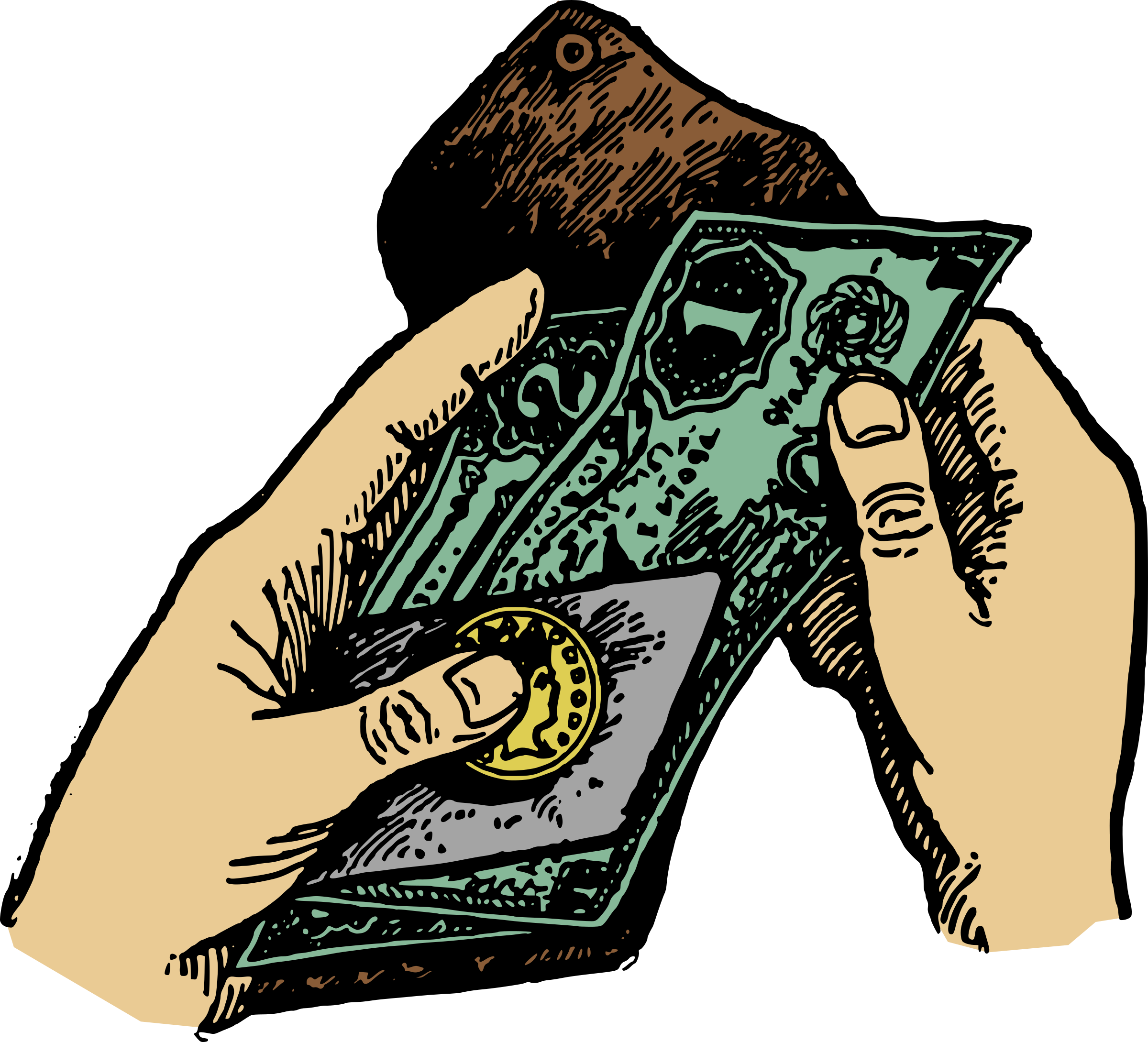Hands And Money Icons Png - Illustration (2400x2179), Png Download
