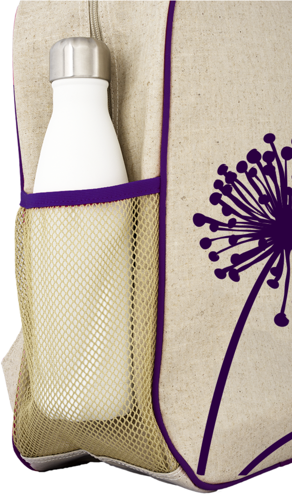Purple Dandelion Grade School Backpack - Soyoung Grade School Backpack - Raw Linen (612x1023), Png Download
