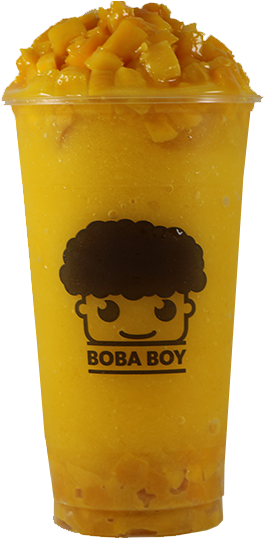 Fresh Fruits, Fresh Tapioca, Fresh Made - Mango Juice Boba Boy (265x554), Png Download
