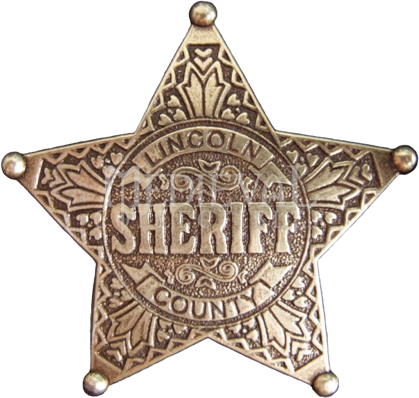 Lincoln County Sheriff Badge - Cowboy Sheriff Badge Png (851x851), Png Download