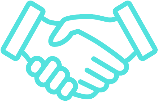 Teamwork - Shaking Hands Outline Png (548x355), Png Download