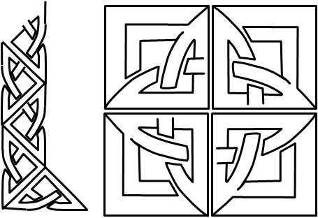 #50013 Celtic Block 2 With Celtic Border - Cross (455x312), Png Download