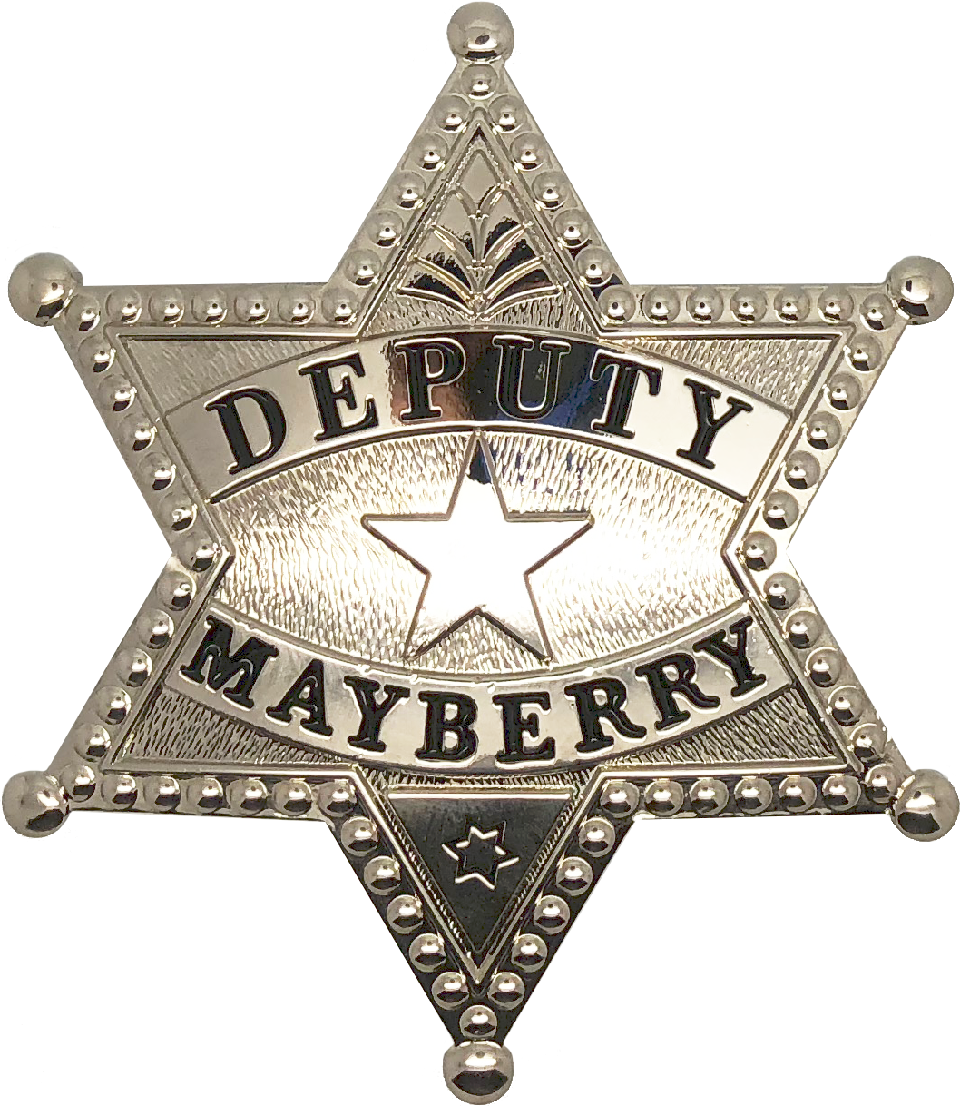Mayberry Police Department Star Badge - Mayberry Sheriff Badge (1058x1218), Png Download