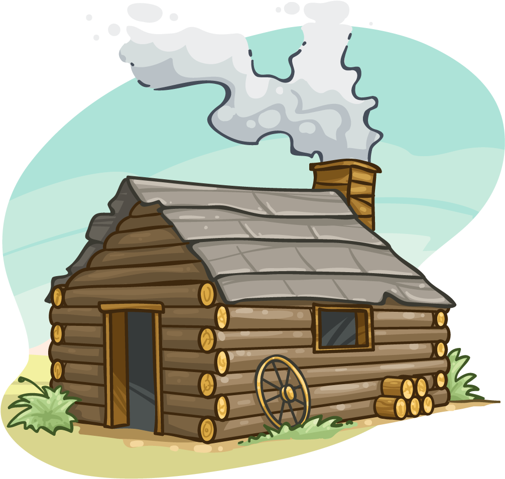 Cabin Png - Log Cabin Cartoon Png (1024x1024), Png Download