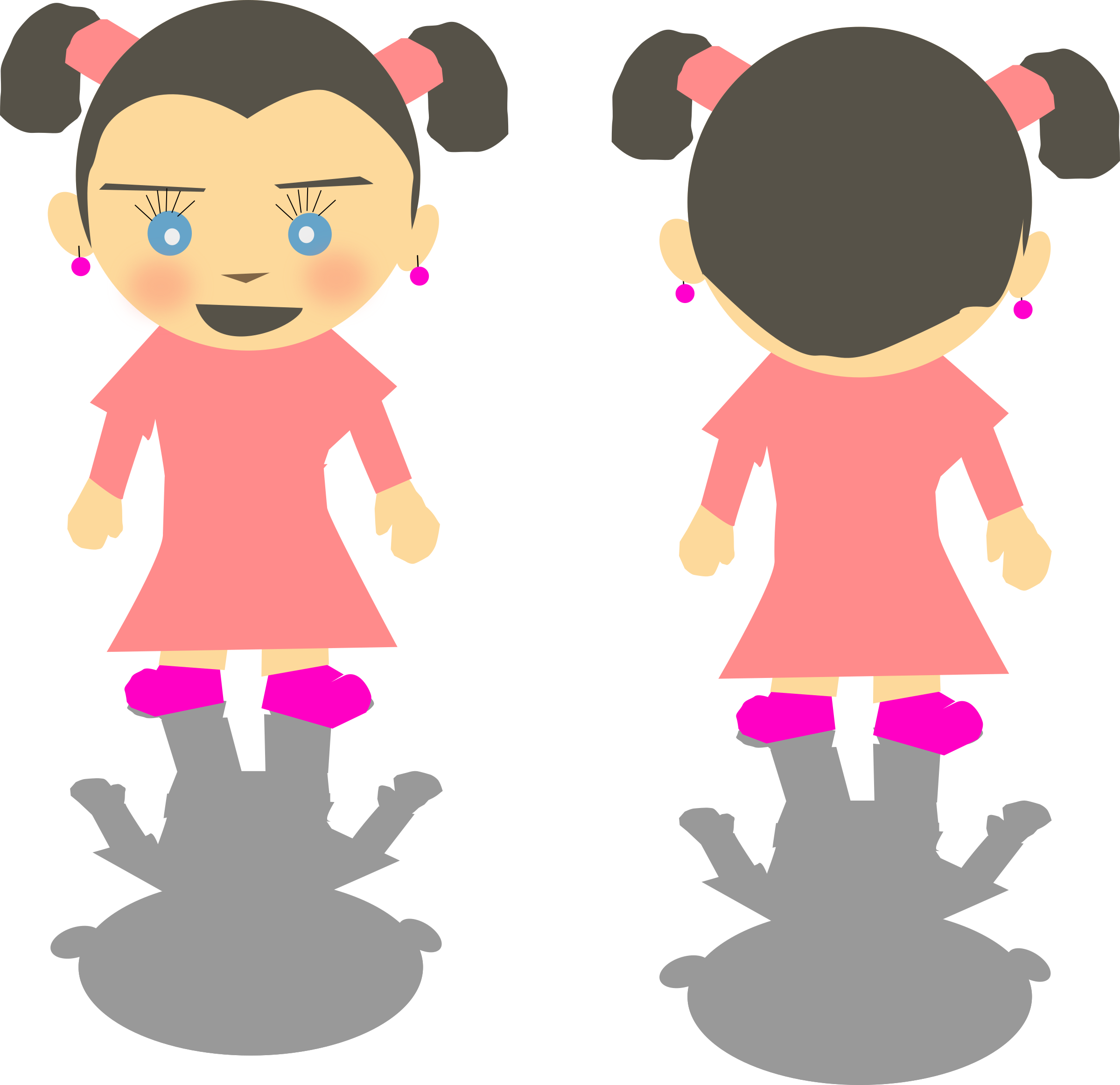 Big Image - Little Girl Cartoon (2400x2327), Png Download