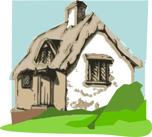 Cottage Clip Art At Clker - White Cottage Clipart (600x539), Png Download