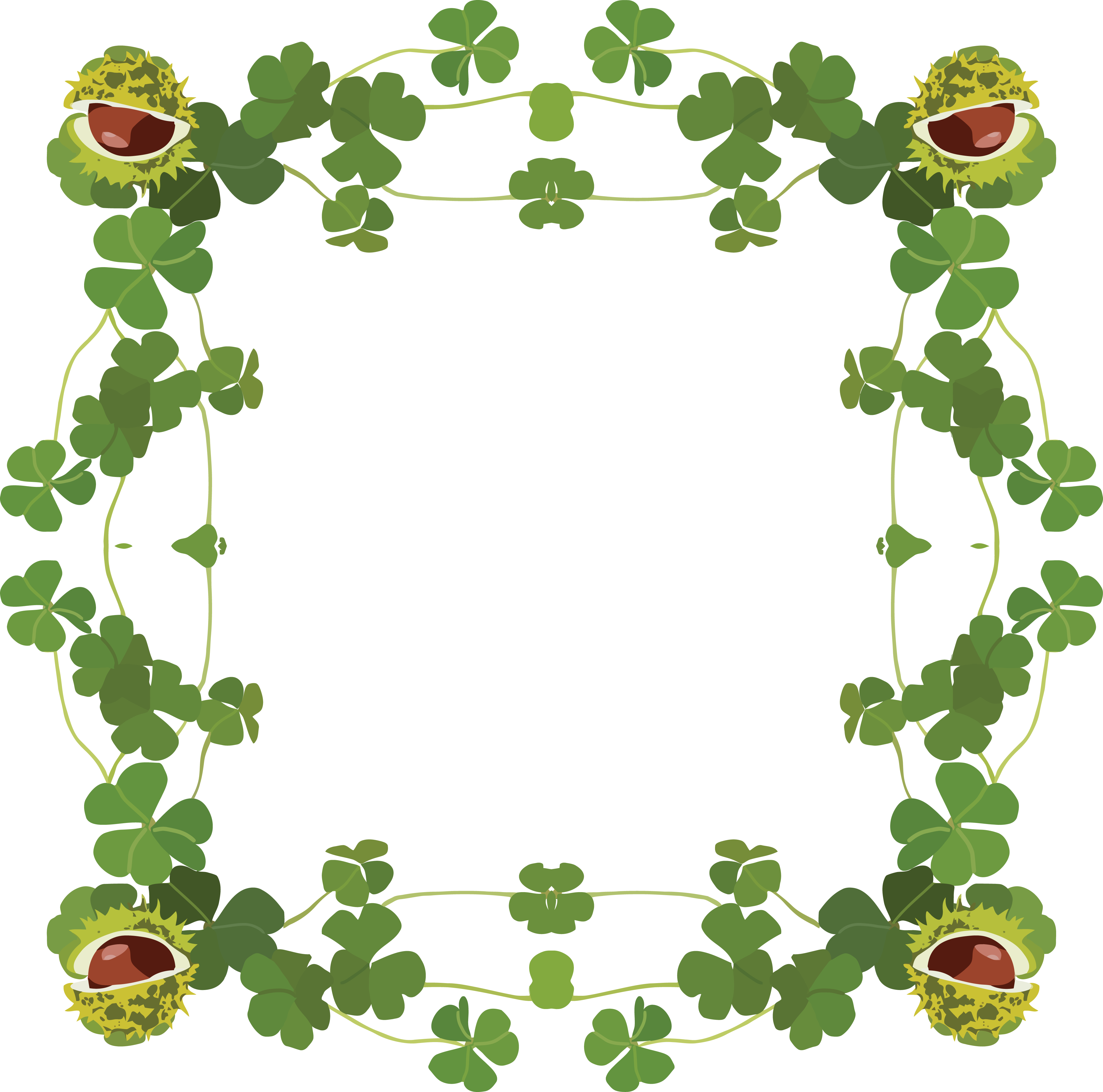 Free Clipart Of A St Patricks Day Border Of Shamrock - St Patrick Day Border Clip Art (4000x3961), Png Download