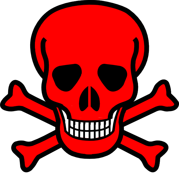 Clip Art Freeuse Library Clip Art At Clker Com Vector - Skull And Crossbones Red (594x598), Png Download