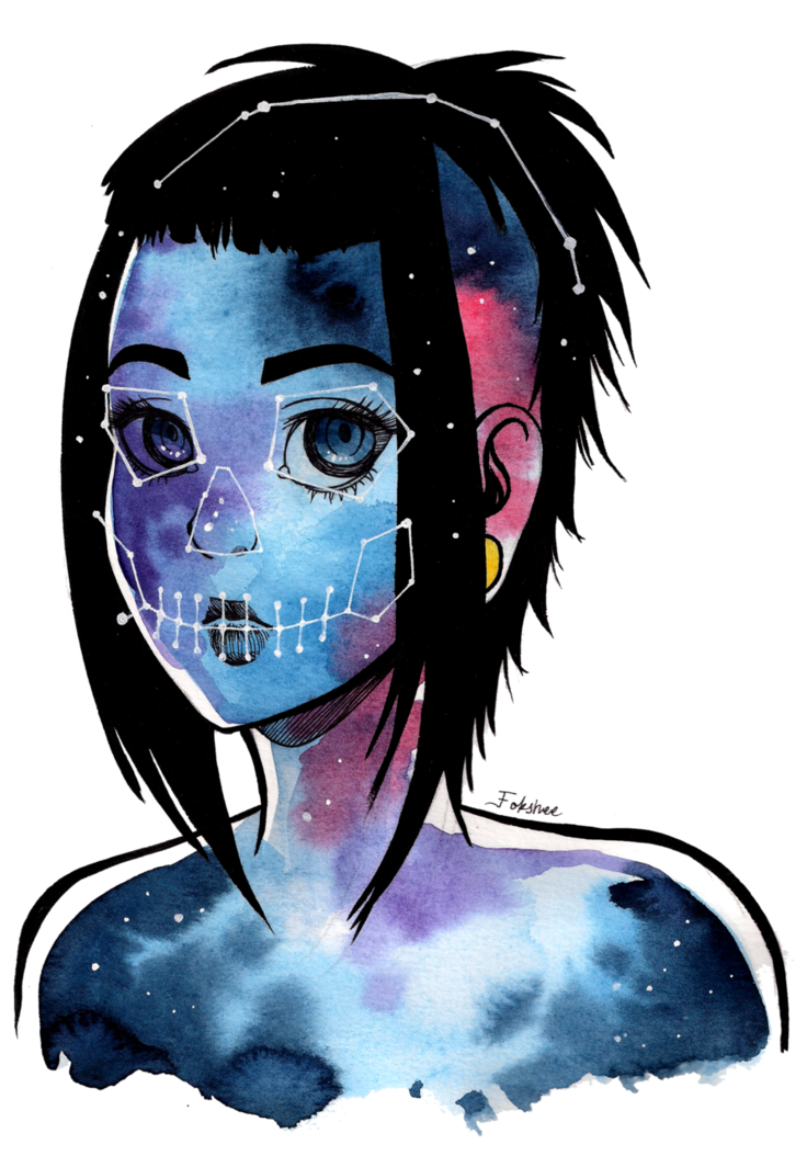 Skull Constellation By Fokshee - Comics (744x1073), Png Download