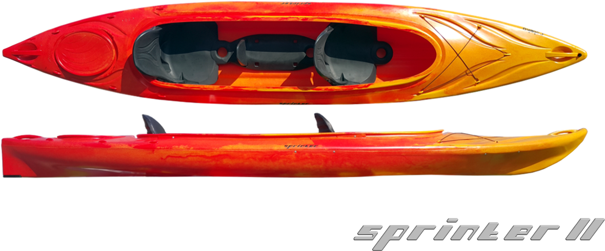 Double Kayak Sprinter Ii - Sea Kayak (1235x508), Png Download