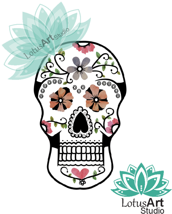 Clipart Skull Watercolor - Skull (894x894), Png Download