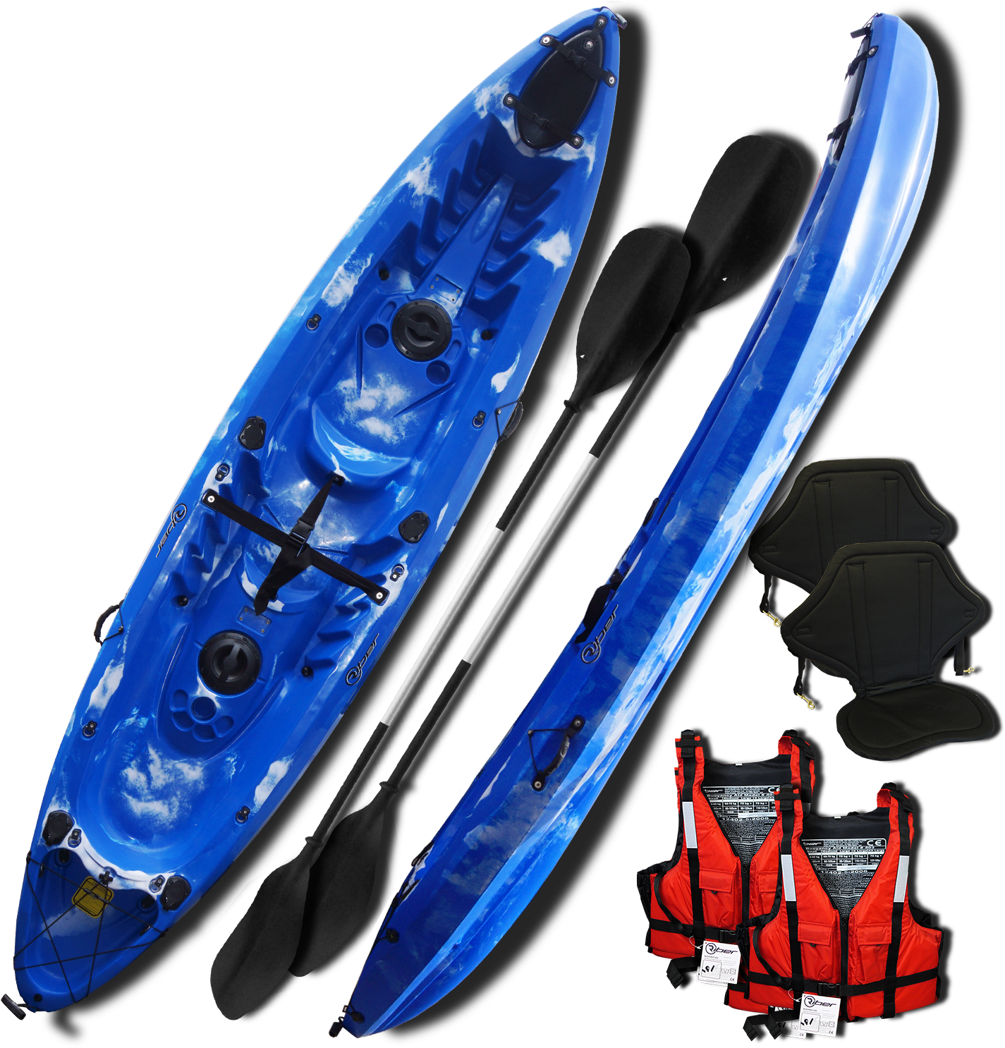 70866986-75 - Riber Family Sit On Top (blue And White) (1500x1500), Png Download