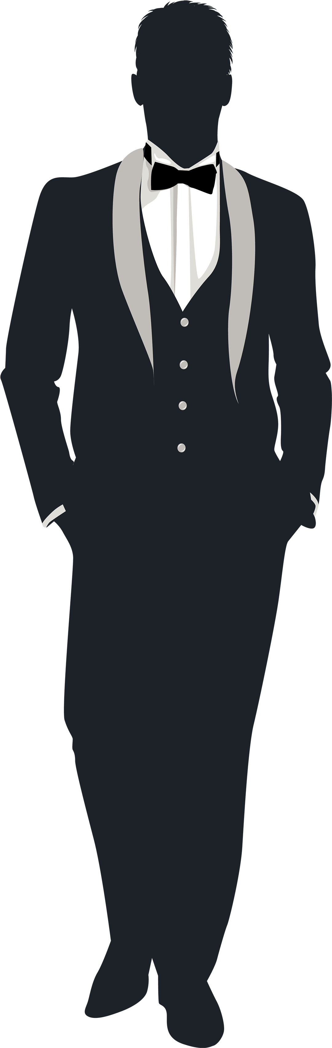 Groom Silhouette Png Clip Art - Groom Silhouette Clip Art (1171x3500), Png Download