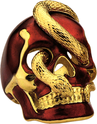 Gold And Red Skull - Skull And Gold (338x428), Png Download