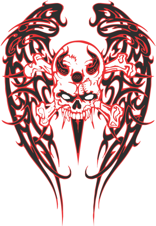Tribal Skull Wings Pictures Png Images - Skull (400x530), Png Download