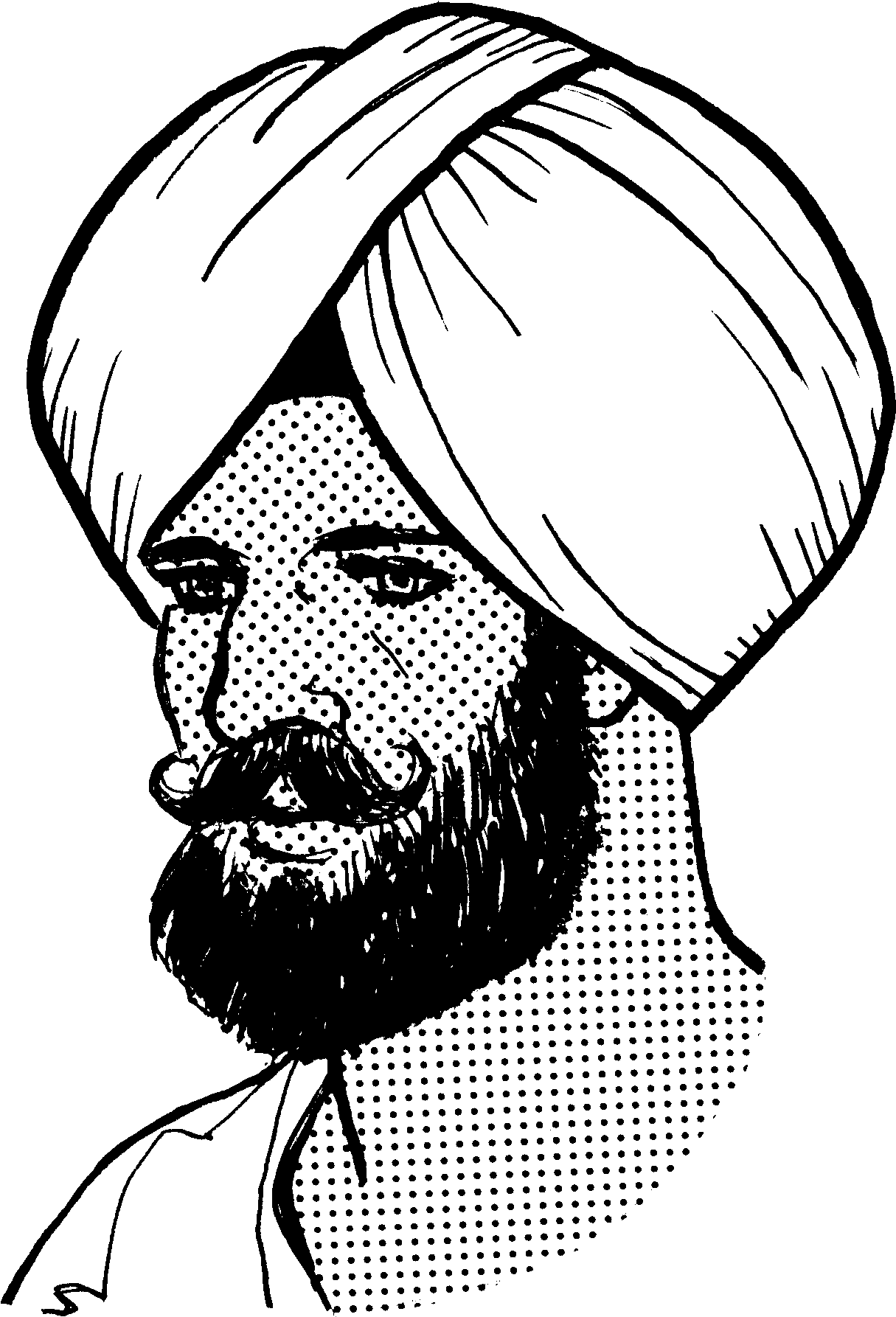 Png Image Information - Turban Drawing (1242x1817), Png Download