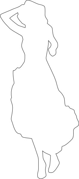 Clean White Silhouette Of A Woman Clip Art - Woman Silhouette White Png (264x592), Png Download