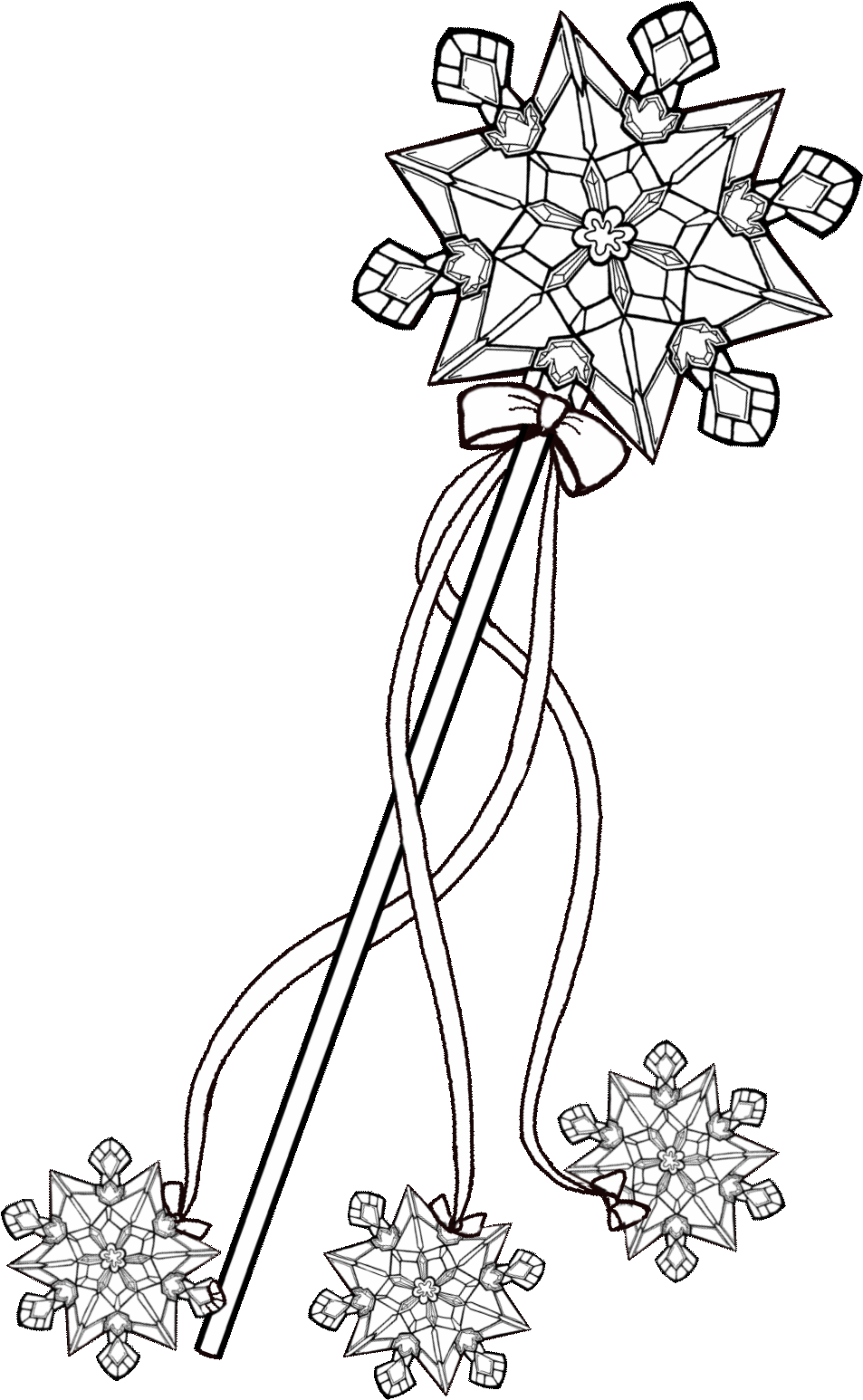 Wand - Snowflake Coloring Pages (973x1577), Png Download
