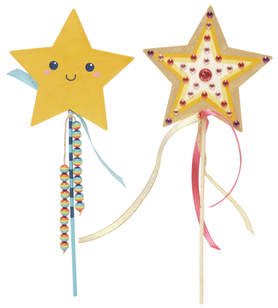 Diy Fairy Wand "stars\ - Elfenstab,länge 30cm,stern 12x12 Cm Sperrholz 4mm (542x600), Png Download