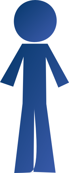 How To Set Use Person Stick Blue Gradient Clipart (240x596), Png Download